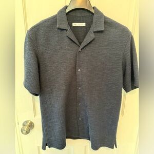 Zara Men's Casual Set: Blue Button-Down Shirt & Shorts